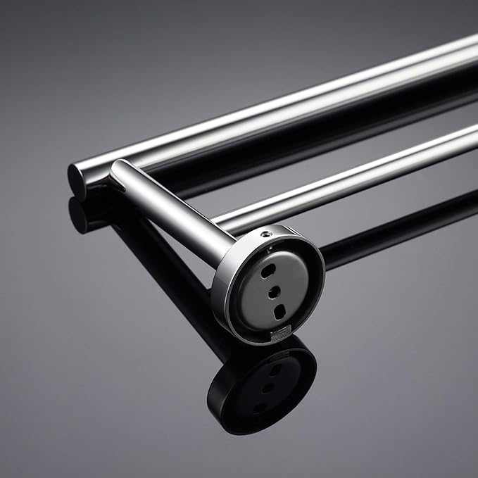 Miyili Double Towel Bar 24-Inch Stainless Steel Bathroom Towel Rack Holder Wall Mount Polished Finish, A01C60B