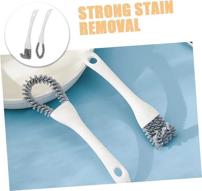 2pcs Crevice Cleaning Brush Set with U-Shaped and Angled Scrub Brushes, Handheld Soft Bristle Kitchen Tools for Stove, Grill, Window Track, and Tight Space Deep Cleaning