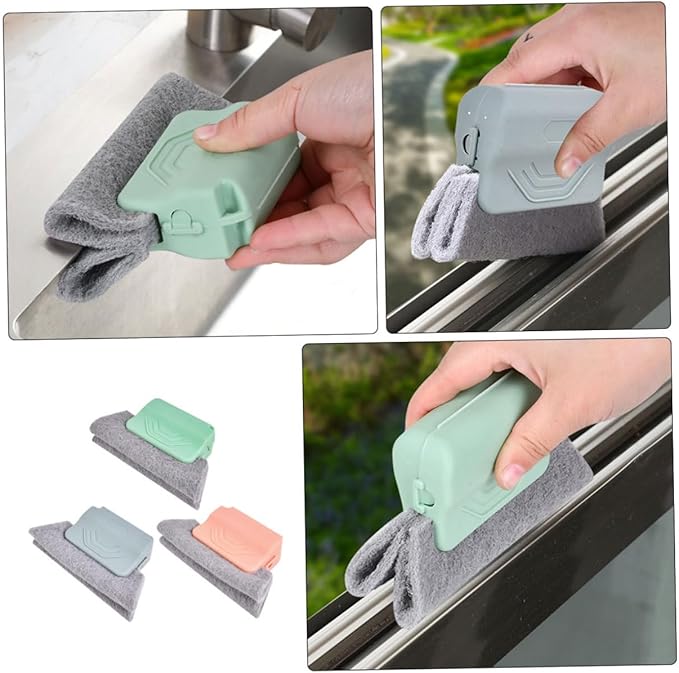 3pcs Window Cleaning Brush Set Crevice Cleaning Brush for Home Window Grout Cleaner