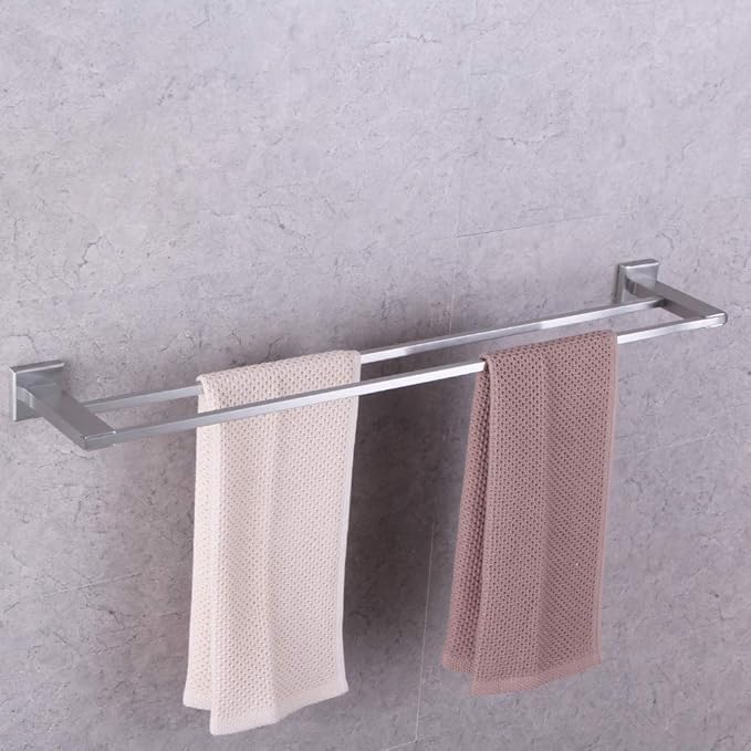 GERZWY SUS 304 Stainless Steel 30-Inch Bath Towel Bar Modern Style Bathroom Double Towel Bar Wall Mount Brushed Finish JG1902C75-LS