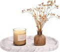 YKAJO Marble Tray 11.6"x5.9" White Gray Vanity Decorative for Countertop Catchall for Perfume Candles Jewelry Dish Perfume Trays for Vanity Bathroom Decorative Tray for Kitchen Counter