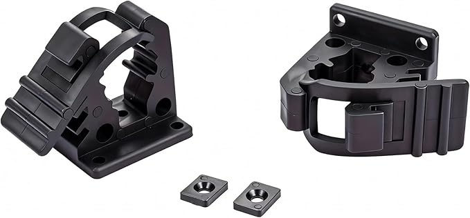 SINOKING Rubber Clamp Shovel Mount, Rubber Holder for Tools & Equipment up to 1" in Diameter, Heavy-Duty Pole or Shovel Clamp for Boat, Truck, ATV, Wall Mount or MOLLE Panel – (Pack of 2)