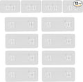 Lsnisni 12 Pack Shower Caddy Adhesive Replacement, Shower Adhesive Strips, Waterproof Adhesive Hooks, Strong Sticker, No Drilling, for Bathroom Shelf and Kitchen Racks