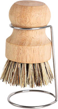 Scrub Brush - 2 Inch Bristles Cleaner for Comfortable Grip, Quick Drying with Efficient Scrubbing Function, Kitchen Scrubber for Pans Bathroom Tile, Natural Wood Cleaning Set