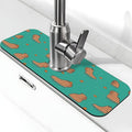 Cute Capybara Play Eat Food Kitchen Sink Splash Guard Faucet Mat Super Absorbent Fast Drying Mat Sink Gadgets-Fast Drying Pad Sink Mat For Kitchen Bathroom (15" X 5.5" )