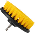 Electric Drill Brush Set 5-inch Yellow Hollow Round Brush Heads Replacement Cleaning Tool for Kitchen Floor Bathroom Surfaces Household Scrubbing