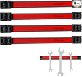 12" Magnetic Tool Holder Strip, 4 Pieces Red Metal Tool Organizer Rack with Stainless Steel Surface, Magnet Bar for Garage Workshop, Easy To Install with Mounting Screws