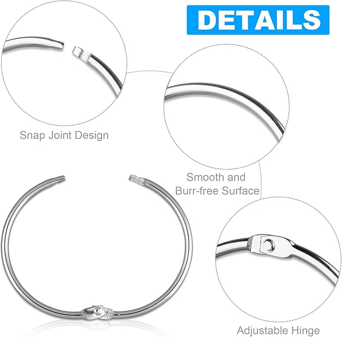24 Pack Shower Curtain Rings, Rustproof Decorative Shower Curtain Hooks Metal Round Shower Ring Hooks for Bathroom Shower Rod (Nickel)