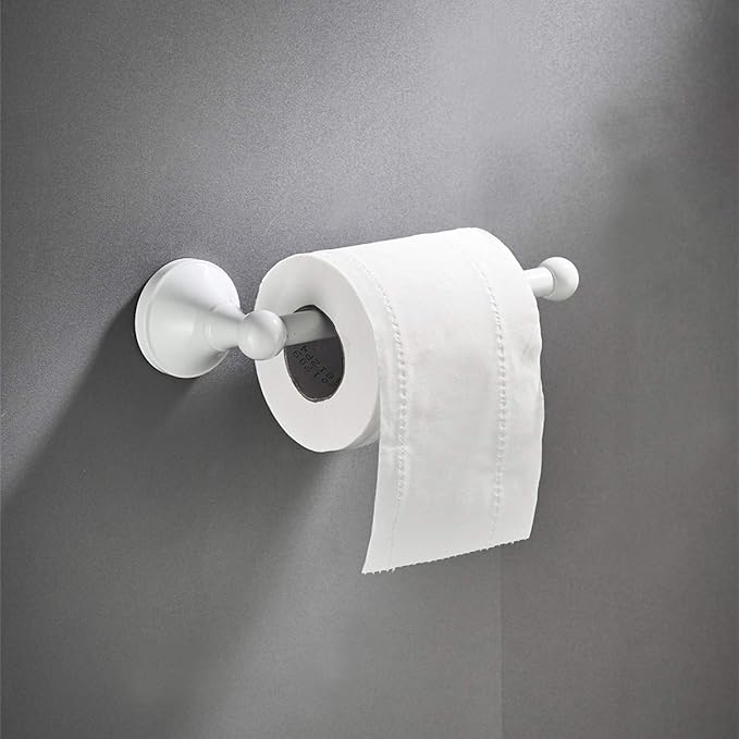Flybath Toilet Paper Roll Holder Bar Without Cover Brass Wall Mounted, 20 cm/7.87 inches, White