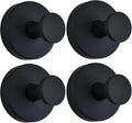 Suction Cup Hooks for Shower Heavy Duty Wreath Hangers for Front Door Waterproof Shower Hooks for Inside, No Drill Adhesive Towel Hooks for Bathroom, Kitchen, Glass Doors, Windows (4, Matte Black)