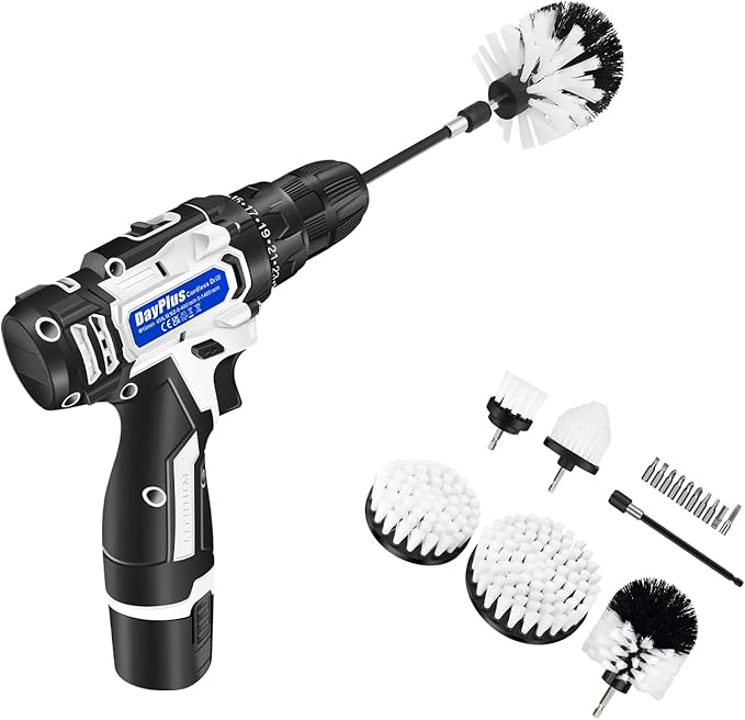 Electric Scrubber, Shower Scrubber, Cordless Cleaning Brush Scrubber for Home, 10 Replacement Heads, Rechargeable Cleaning Brush for Bathrooms, Car Floor Tiles