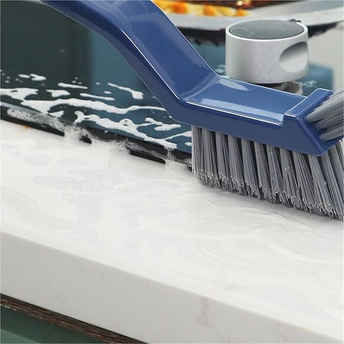 Hard-Bristled Crevice Cleaning Brush for Deep Tile Joints and Grout - Effective Scrub Tool for Gaps and Corners(Blue)