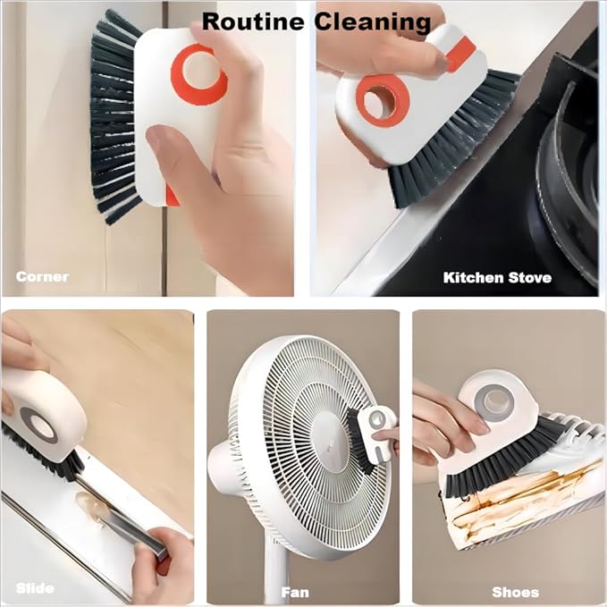2 in 1 Groove Cleaning Brush Window Track Cleaning Tools,2 PCS Multi-Function Hard Bristle Crevice Cleaning Brushes for Sliding Door,Window Track,Grout Lines,Shower Door Tracks