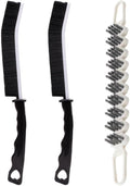 Crevice Cleaning Brush Hard Bristle Grout Brush Scrub Brush Toilet Brush Cleaning Tools Cleaning Supplies for Household Use Bathroom Kitchen 3 Pcs (Black&White)