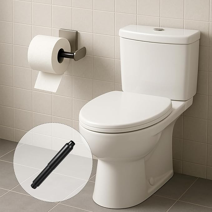 Toilet Paper Roll Holder Replacement Stainless Steel Toilet Paper Holder Spring Rod Spring Loaded Black