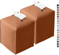 Tissue Box Cover for PU Leather, Modern Simple Solid Color Holder Square Tissue Bag, Ideal for Bathrooms,Office,Car,Nightstand,Outdoor Tent,Dining Table,5"X5"X5", Double Camel