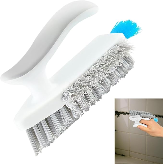 Crevice Cleaning Brush - Narrow Scrubber | with Ergonomic Handle Narrow Cleaning Brush | for Shower Kitchen Floor Tub Grout Household Countertop
