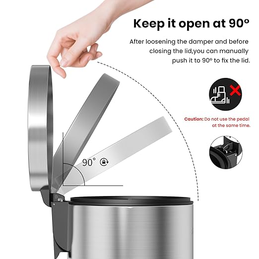 mVm Small Trash Can with Lid, 0.8 Gal Bathroom Trash Can, Compost Can Countertop for Kitchen Home Office (Tin)