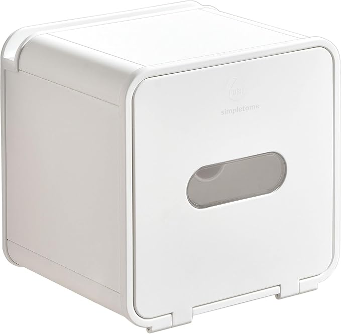 simpletome Toilet Paper Holder Wall Mount with Shelf Waterproof Adhesive or Drilling Install (White, ABS Plastic)
