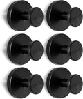 2026 Upgraded Suction Cup Hooks with Strong Grip | No Drill Hangers for Glass Shower Door, Mirror & Tiles | Heavy Duty 10 lbs Hold for Bathroom, Kitchen & Wall | 6 Pack, Black