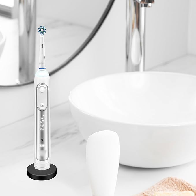 Black Electric Toothbrush Holder for Bathroom, Stainless Steel Freestanding Brush Holder, Compatible with Oral-B iO Series 3/4/5/6, Pro 500/1000/2500/3000/5000/7000/7500, Genius 6000/8000