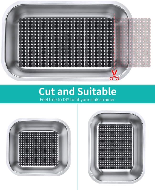 Bligli 2 Pack Sink Mat for Kitchen Sink: PVC Adjustable Sink Protector | Sink liner Pad | Dish Drying Mats, Easy to Clean & DIY Cut | 15.7 x 11.8 inch (Black)