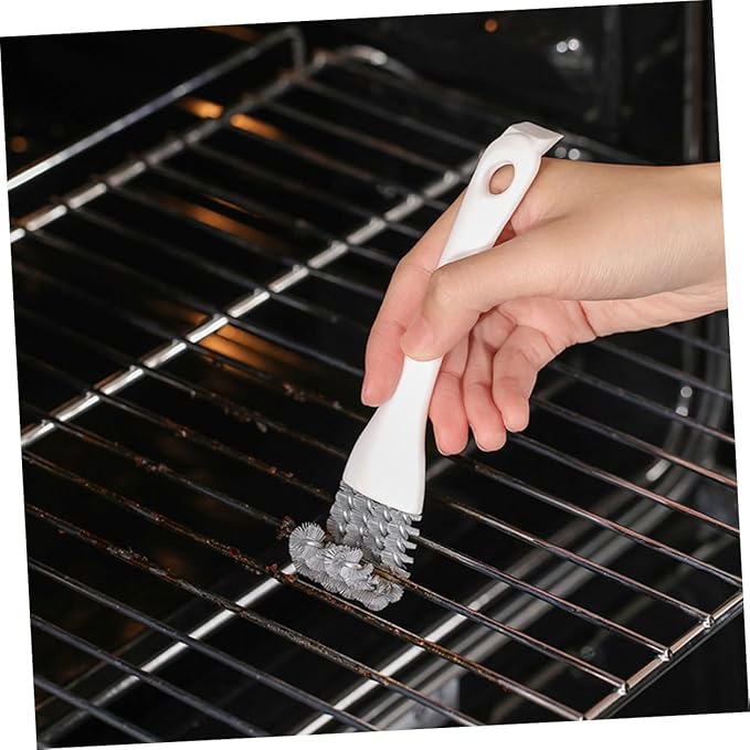 2pcs Kitchen Cleaning Brush Set, Crevice and Grout Scrub Brush with Stiff Bristles, U-Shaped and Angled Design for Deep Dirt Removal in Stove, Grill, and Narrow Gaps, Household