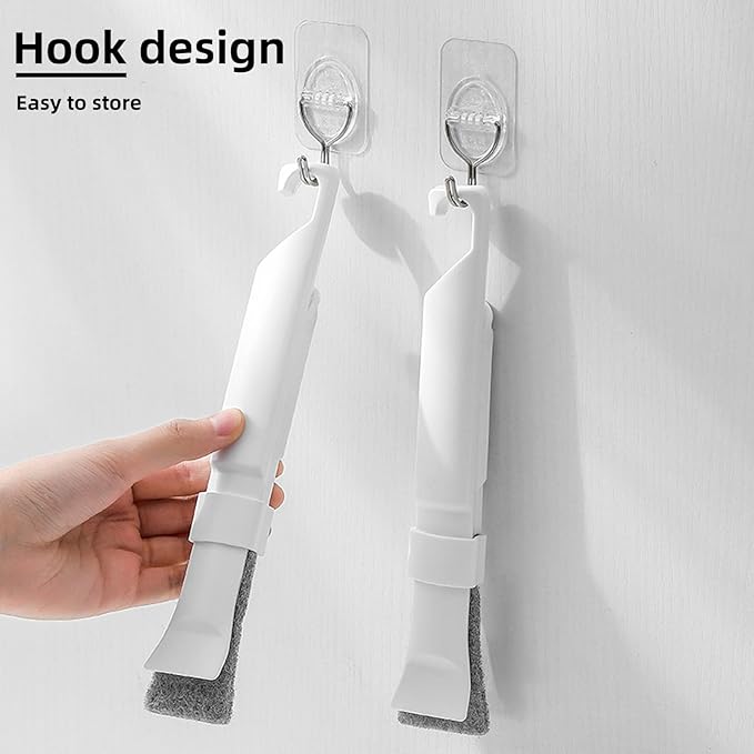 Multifunctional Cleaning Brush Tool, Crevice Cleaning Brushes with 10 Replacement Heads, Detachable 2-in-1 Scrub Sponge & Scraper, Grout Scrub Brushes for Kitchen, Bathroom and Tile Floors