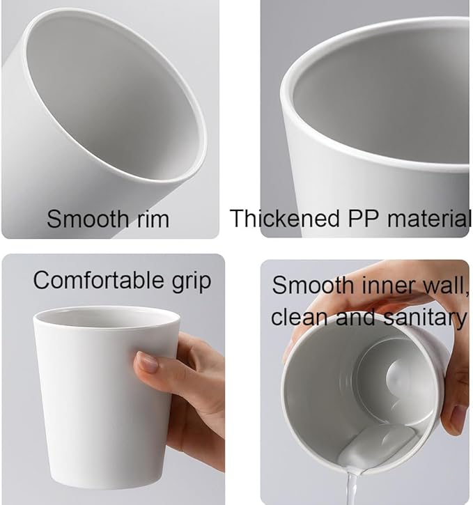 Simple Household Toothbrush Cup 2-Piece Set, Toothbrush Holder, Drinking Cup, 9.5 oz (280ml) (Gray & Green)