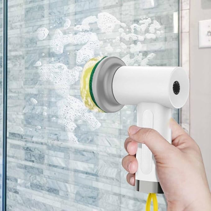 Multi Functional Dual Speed Electric Cleaning Brush with 3 Replaceable Brush Heads Hidden Charging Port 1.5 Hours of Long Battery Life Suitable for Bathroom Spin Scrubber