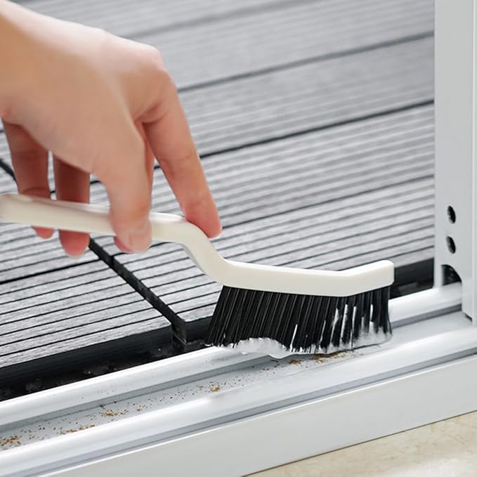 BESPORTBLE 2Pcs Multi-Use Gap Cleaning Brush and Scrubber Brush Long Handle Sturdy Household Cleaning Tool for Bathroom Kitchen Tile Sink Window Crevices and Tight Slots
