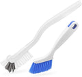 2 Pcs Small Scrub Brush Set for Cleaning Sinks, Bathrooms, and Kitchen Corners - Ergonomic Handle Grout Cleaning Brushes