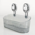 No Drill Bathroom Organizer with Strong Suction Cups, Heavy Duty Shower Organizer Holds 10lbs, Bathroom Shelf for Shampoo, Soap, Razor, Toothbrush (transparent gray)