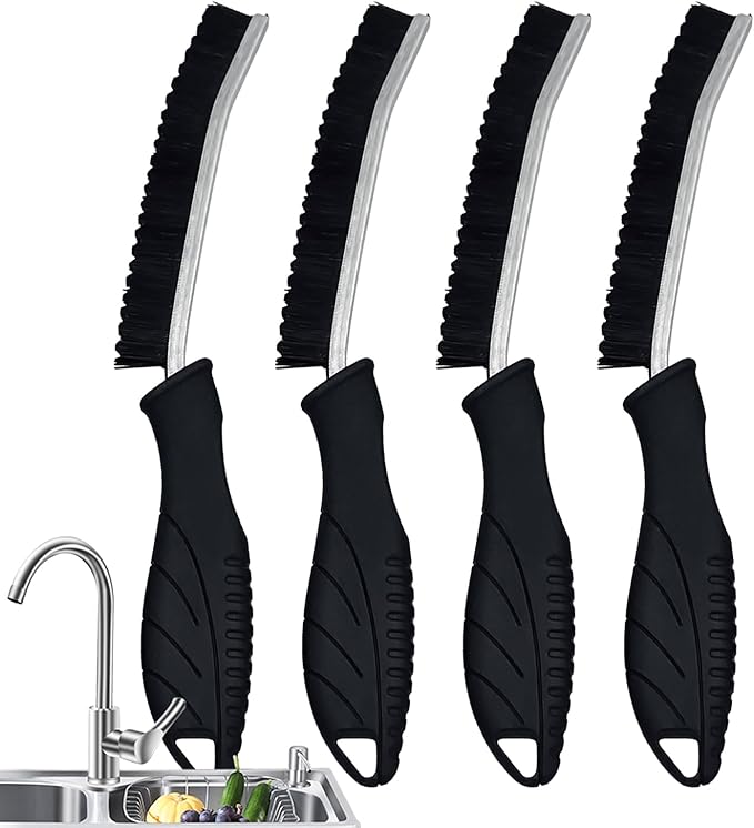 Skinny Crevice Cleaning Brush - Multifunctional Grout Scrubber Tool, Ergonomic Space Saving Housekeeping Brush, Sturdy Bristle Design, Tight Spaces Easily, Cleaning Gadget Tool, Refrigerator Oven Use
