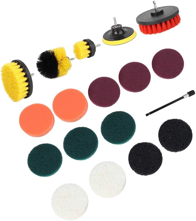 Cleaning Brush Set-18Pcs Electric Drill Brush Set Multifunction Power Cleaner Scrubber Attachments Home Cleaning Supplies