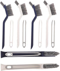 6pcs Bathroom Crevice Cleaning Brush and Floor Scrub Brush Set with Stiff Bristles for Tile Grout and Shower Cleaning Blue and White Household Tool for Bathroom and Kitchen