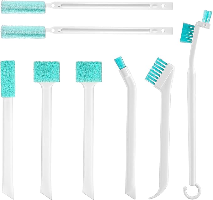 8 Pcs Small Cleaning Brush Tight Spaces, Crevice Cleaning Brushes Tool Stiff Grout Clean Brushes Handheld Grout Scrub Brush Set for Corner, Sink, Bathroom, Kitchen, Household Use