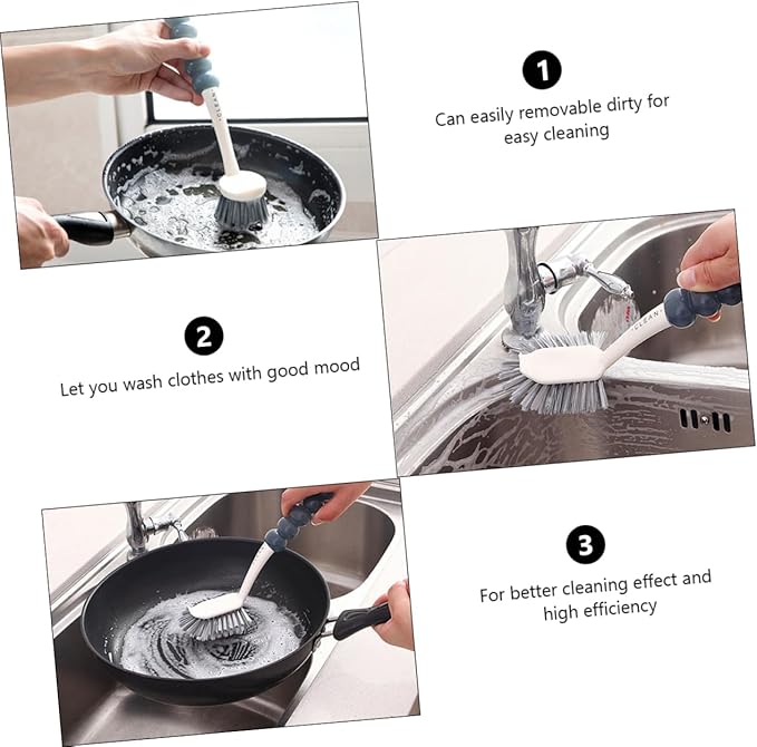 NOLITOY 4pcs Practical Cleaning Brush Set for Home Kitchen Bathroom Ergonomic Flexible Design for Shoes Pots and Grout Essential Washing Tools for Efficient Cleaning
