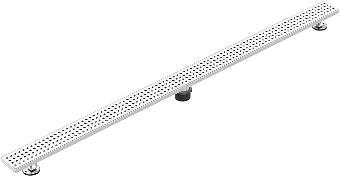 304 Stainless Steel Shower Drain, Removable Grate & Hair Catcher Bathroom Floor Drain with Waterproof Design for Tile Floor, CUPC Compliant (Punch, 60 Inch)