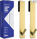 Simtive Extended Shower Door Hooks (7-Inch), Over Door Hooks for Bathroom Frameless Glass Shower Door, Towel Hooks, 2-Pack, Gold