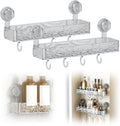 Corrugated Suction Cup Storage Holder, 2026 New Movable Shower Shelf Suction Cup,Shower Caddy Large Capacity Bathroom Organizer,No-Drill Wall-Mounted Storage Shelf (2PCS Gray)