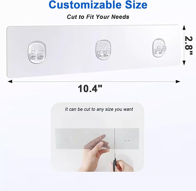 4 Packs Shower Caddy Adhesive Replacement, Strong Adhesive Hooks for Shower Caddy Kitchen Racks, No Drilling Transparent