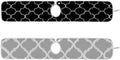 2 PCS Kitchen Sink Splash Guard 30 Inch Faucet Mat for Kitchen Sink Bathroom Sink Faucet Absorbing Drip Drain Mat Pad Microfiber Soft Washable Grey and Black Quatrefoil