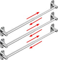 Towel Bar, Adjustable 14.4inch - 25.2inch Towel Rack, Self Adhesive & Wall Mounted for Bathroom Kitchen Hand Towel Holder Cloths Hanger SUS 304 Stainless Steel Single Bar (3, Chrome)