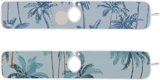 Sink Faucet Absorbing Mat Kitchen Sink Splash Guard Splash Faucet Drip Catcher for Bar RV Bathroom 2PCS 23.6x5.5in Blue Tropical Trees and Sun