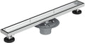 Neodrain 36-Inch Brushed Linear Shower Drain, 2-in-1 Flat & Tile Insert Cover, Stainless Steel Linear Drain, Brushed Rectangle Shower Floor Drain with Hair Strainer, Shower Drain Base