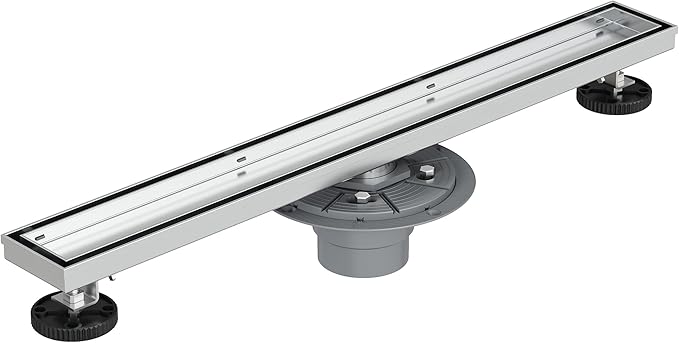 Neodrain 36-Inch Brushed Linear Shower Drain, 2-in-1 Flat & Tile Insert Cover, Stainless Steel Linear Drain, Brushed Rectangle Shower Floor Drain with Hair Strainer, Shower Drain Base