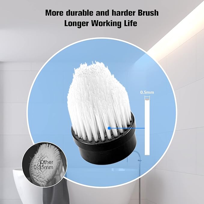 Electric Spin Scrubber, TSGLO 2022 New Cordless Shower Cleaning Brush with 7 Replaceable Brush Heads&Adjustable Extension Long Handle, 360 Power Tub&Tile Scrubber for Bathroom, Glass, Sink, Floor