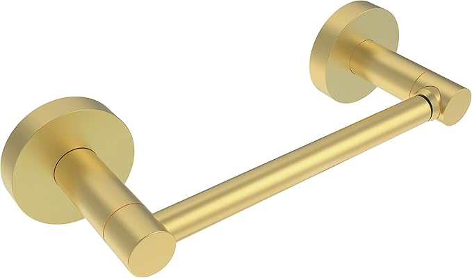 Gold Toilet Paper Holder Bathroom Double Post Pivoting Tissue Roll Holder Stainless Steel and Zinc Alloy Wall Mount Detachable (Gold)