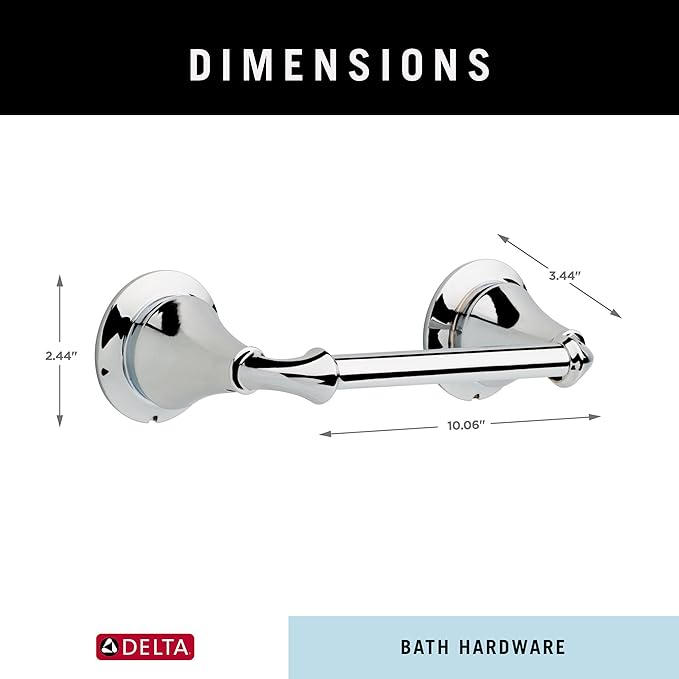 DELTA FAUCET 79450 Linden Wall Mount Pivot Arm Toilet Paper Holder Bath Hardware Accessory in Polished Chrome